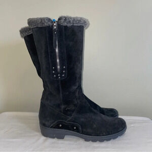 Aquatalia waterproof, fur lined black boots size 41